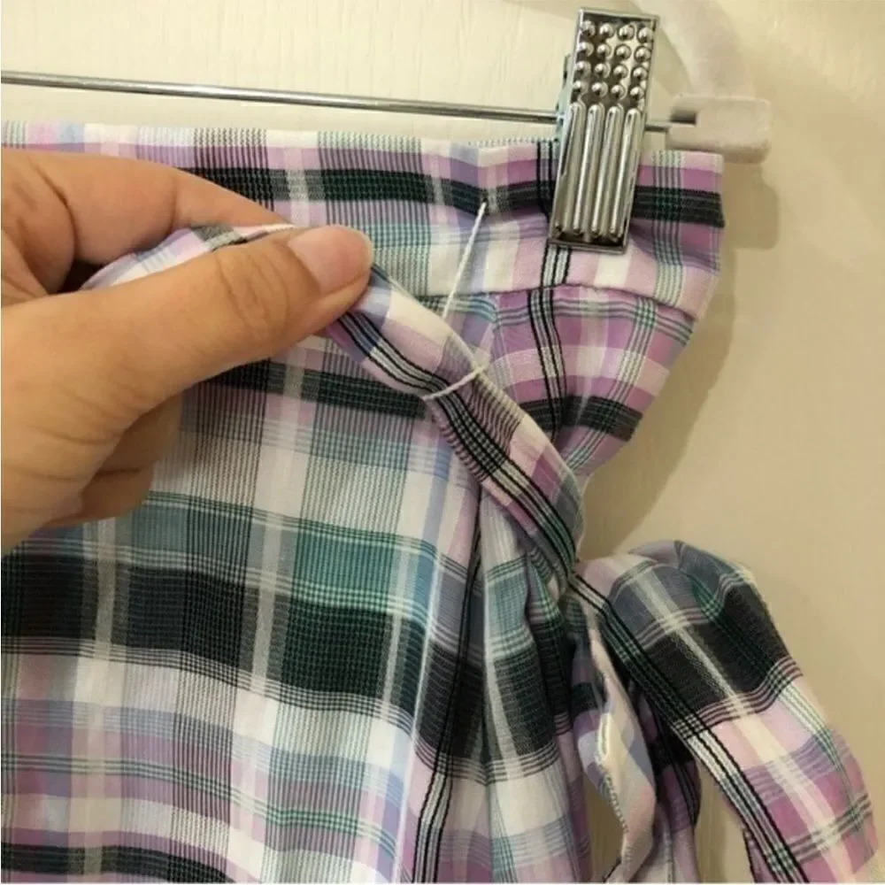 NWT Ann Taylor Plaid Ruffle Trim Women's Skirt